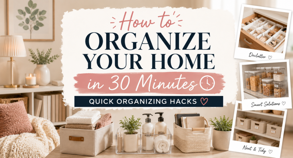 How to Organize Your Home in 30 Minutes: Quick Organizing Hacks