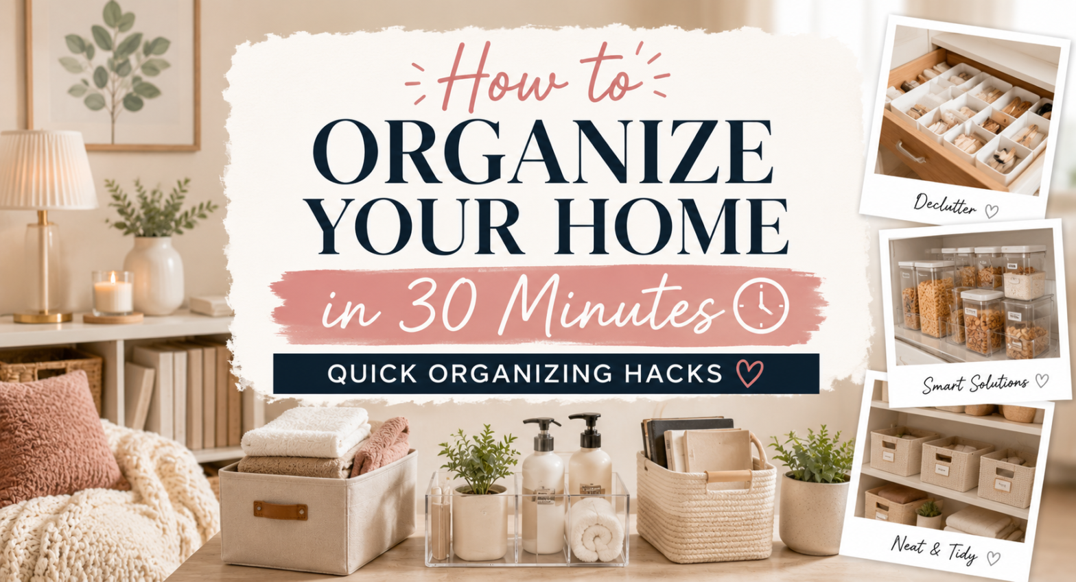 How to Organize Your Home in 30 Minutes: Quick Organizing Hacks